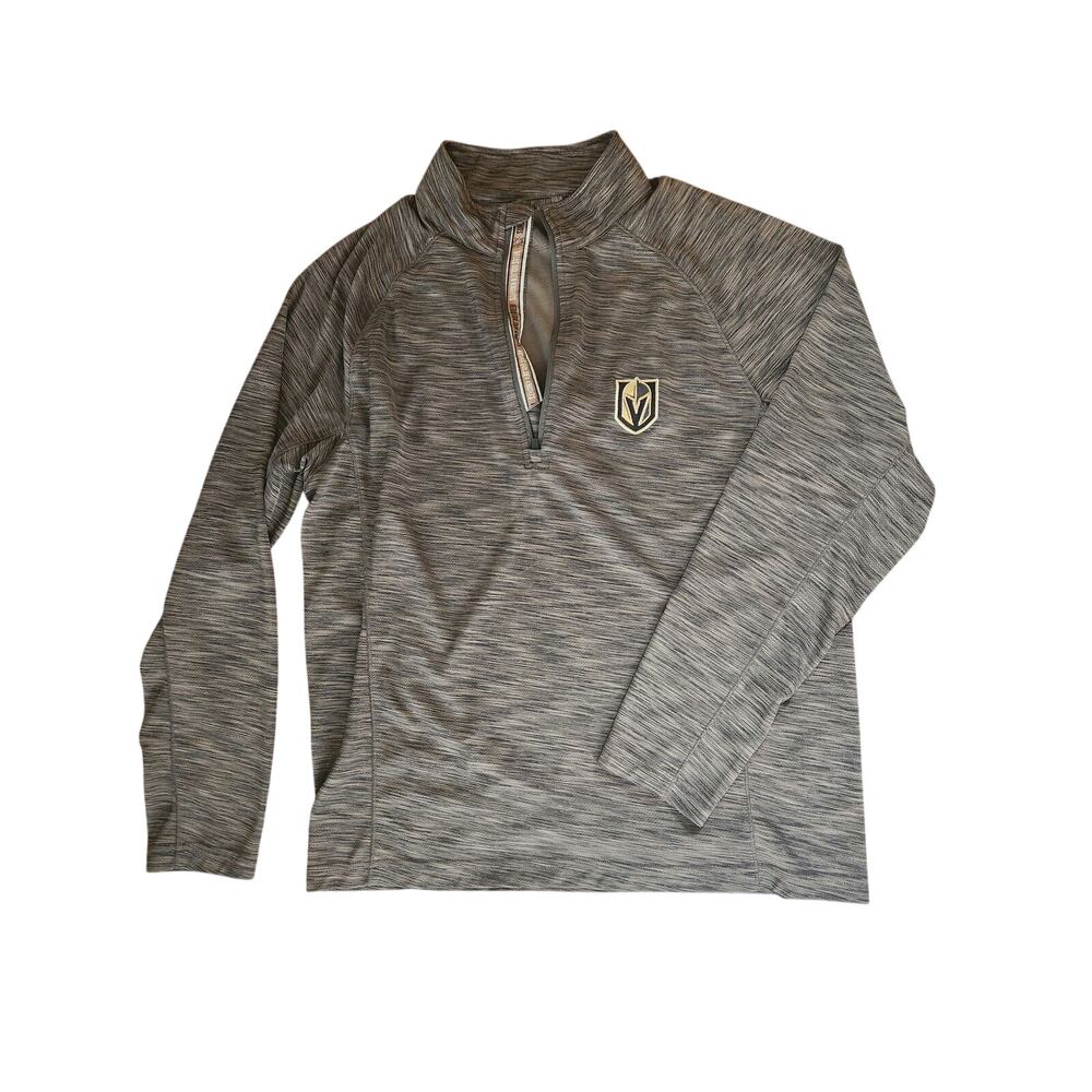 Vegas Golden Knights Mens Quarter Zip Pullover Medium Gray Athletic NHL